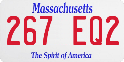 MA license plate 267EQ2