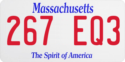 MA license plate 267EQ3