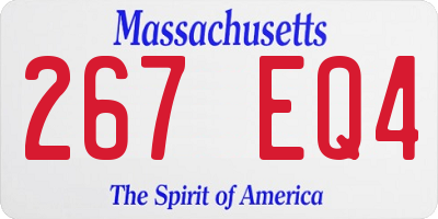 MA license plate 267EQ4