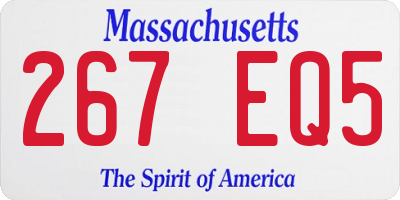 MA license plate 267EQ5