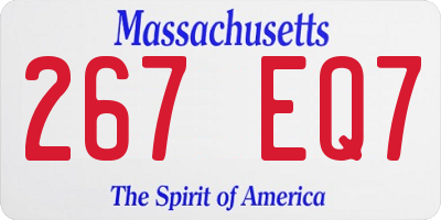 MA license plate 267EQ7