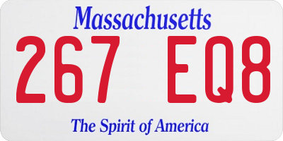 MA license plate 267EQ8