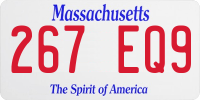 MA license plate 267EQ9
