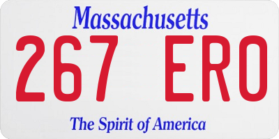 MA license plate 267ER0