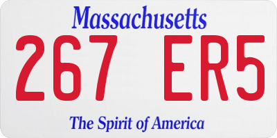 MA license plate 267ER5
