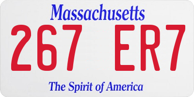 MA license plate 267ER7