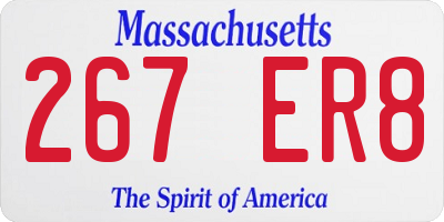 MA license plate 267ER8