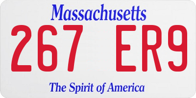 MA license plate 267ER9