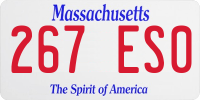 MA license plate 267ES0