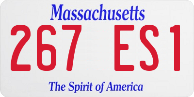 MA license plate 267ES1