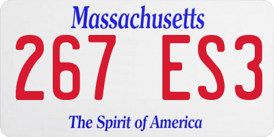MA license plate 267ES3