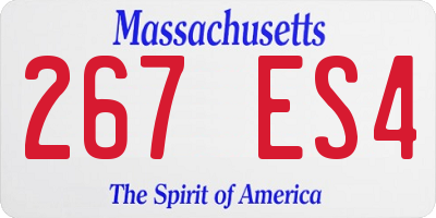 MA license plate 267ES4