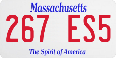 MA license plate 267ES5