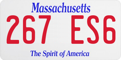 MA license plate 267ES6