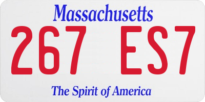 MA license plate 267ES7