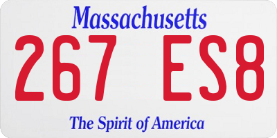 MA license plate 267ES8