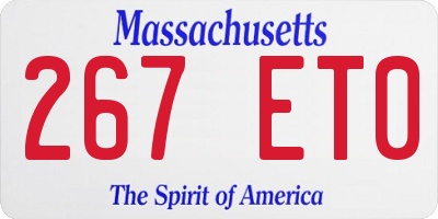 MA license plate 267ET0