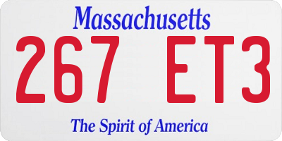 MA license plate 267ET3