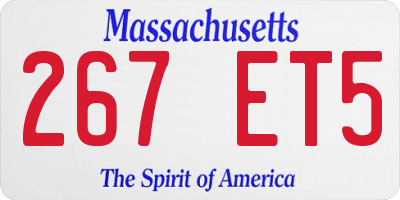 MA license plate 267ET5