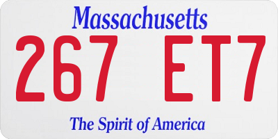 MA license plate 267ET7