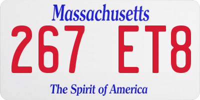 MA license plate 267ET8