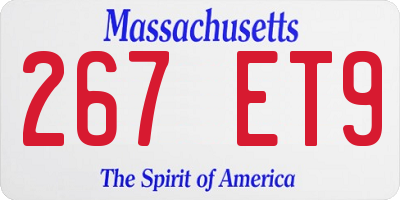 MA license plate 267ET9