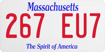 MA license plate 267EU7