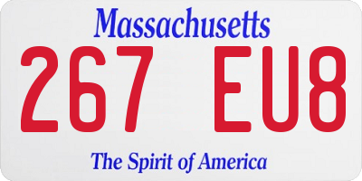MA license plate 267EU8