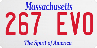 MA license plate 267EV0