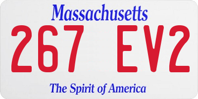 MA license plate 267EV2