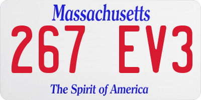 MA license plate 267EV3