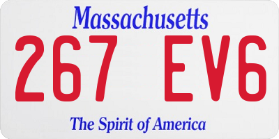 MA license plate 267EV6