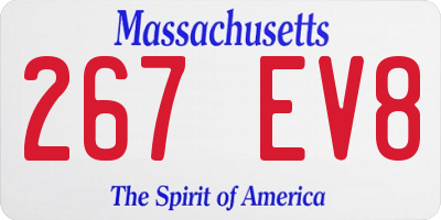 MA license plate 267EV8