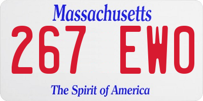 MA license plate 267EW0