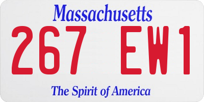 MA license plate 267EW1