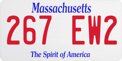 MA license plate 267EW2