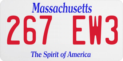 MA license plate 267EW3