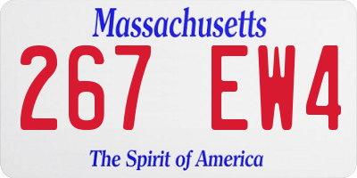 MA license plate 267EW4
