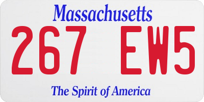 MA license plate 267EW5
