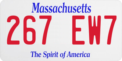 MA license plate 267EW7