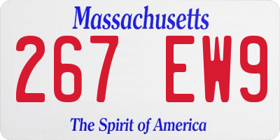 MA license plate 267EW9