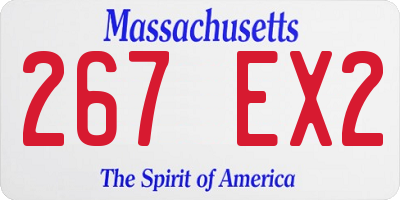 MA license plate 267EX2