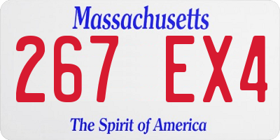 MA license plate 267EX4