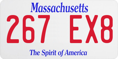 MA license plate 267EX8