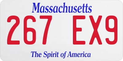 MA license plate 267EX9