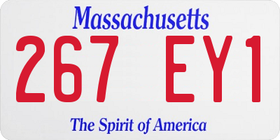 MA license plate 267EY1