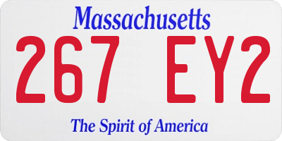MA license plate 267EY2