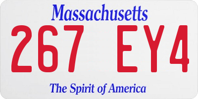 MA license plate 267EY4