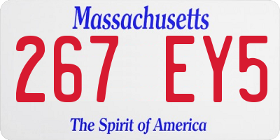 MA license plate 267EY5