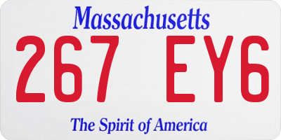 MA license plate 267EY6